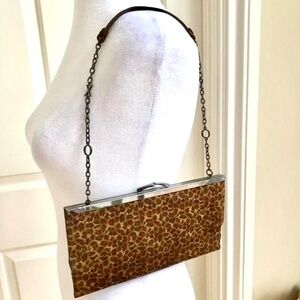 XOXO Leopard Shoulder Bag Chain Strap Y2K